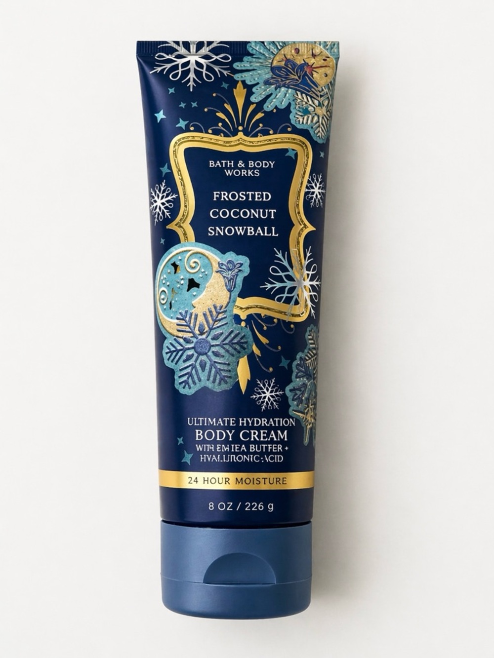 Bath & Body Works Frosted Coconut Snowball Body Cream — Navy & Gold